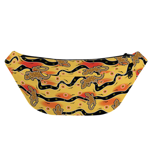 Aboriginal Lizard Pattern Print Fanny Pack