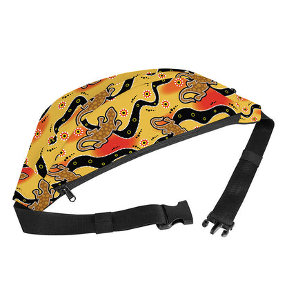 Aboriginal Lizard Pattern Print Fanny Pack