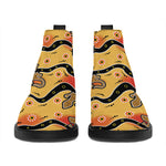 Aboriginal Lizard Pattern Print Flat Ankle Boots