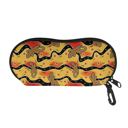 Aboriginal Lizard Pattern Print Glasses Case