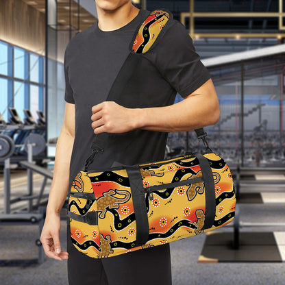 Aboriginal Lizard Pattern Print Gym Bag