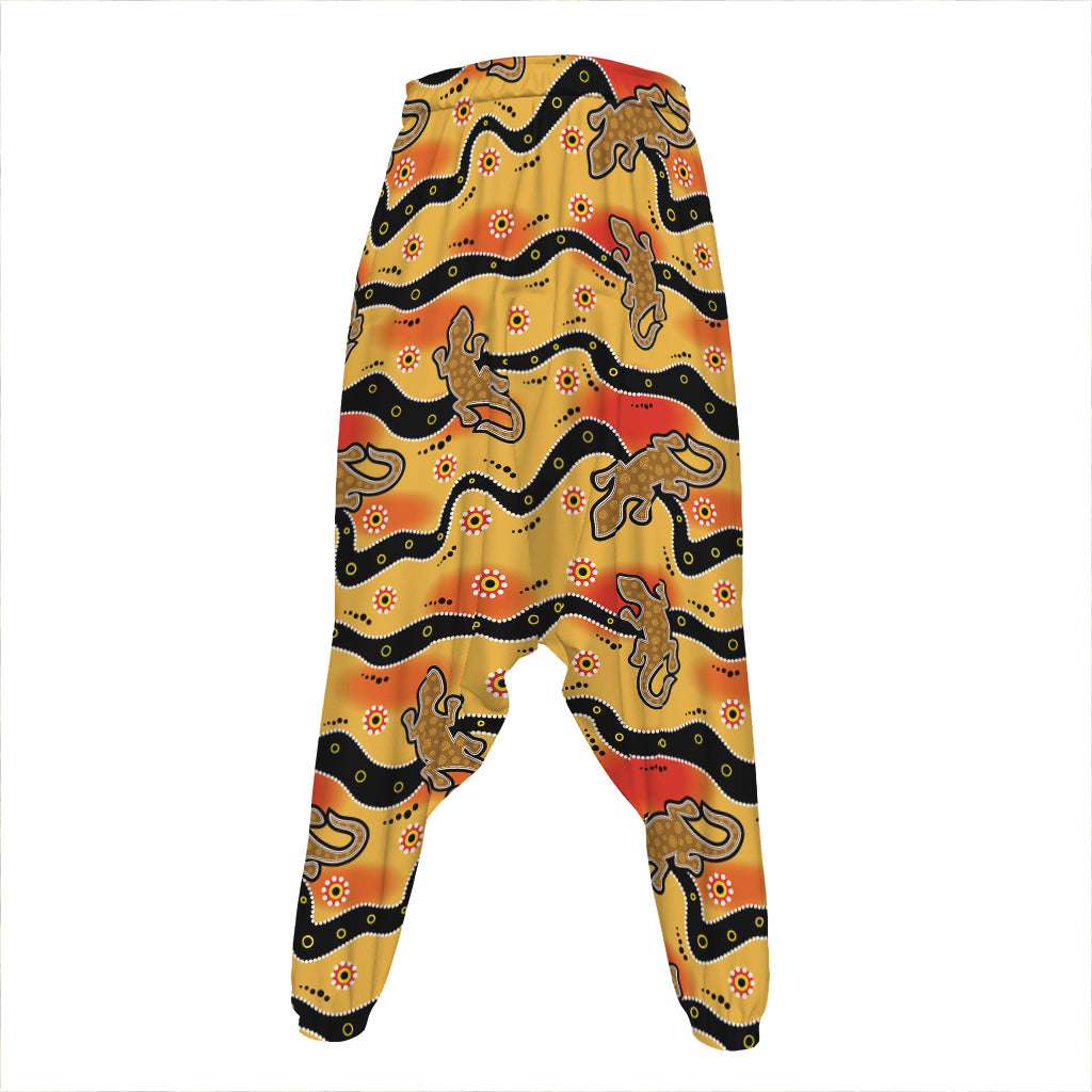 Aboriginal Lizard Pattern Print Hammer Pants