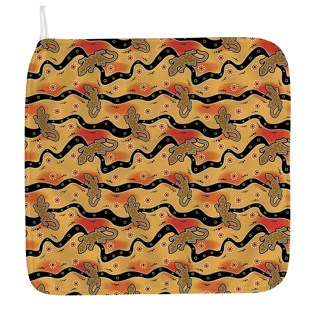 Aboriginal Lizard Pattern Print Hand Towel