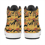 Aboriginal Lizard Pattern Print High Top Leather Sneakers