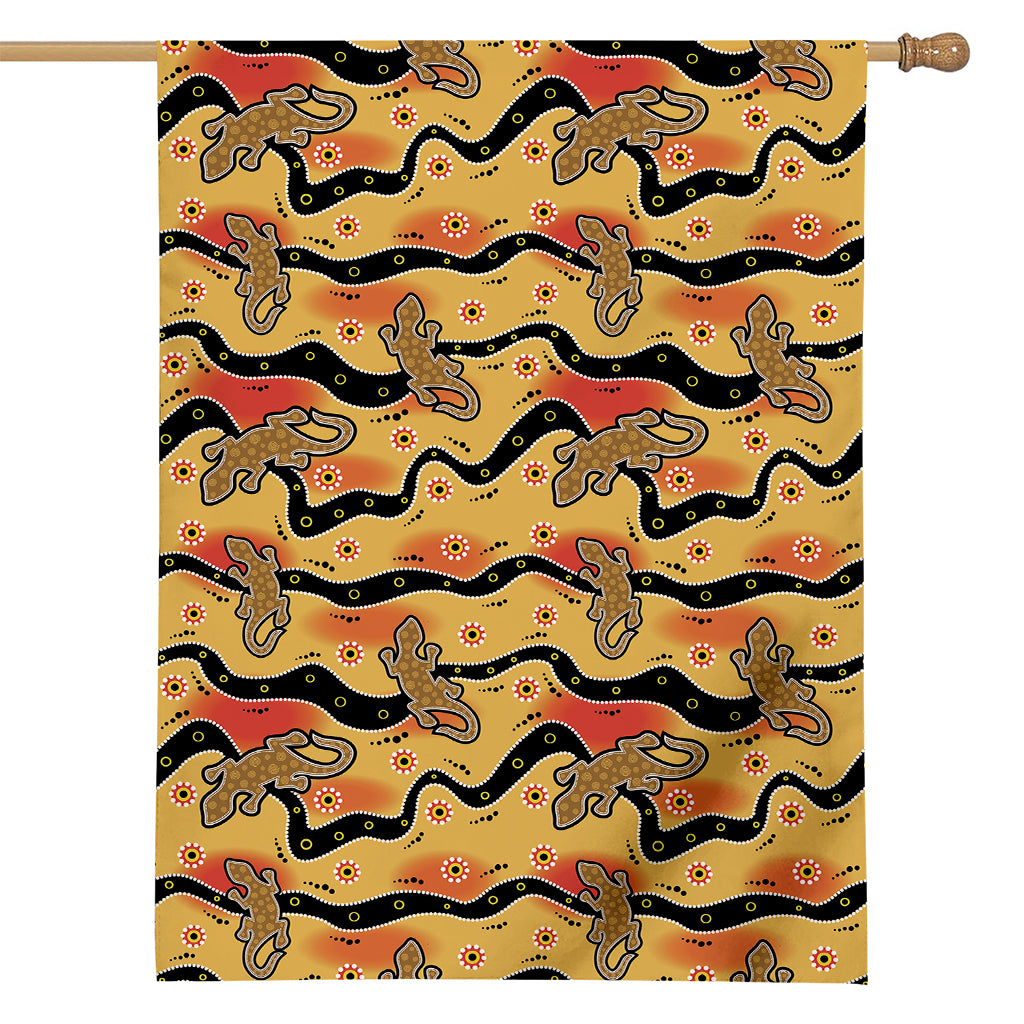 Aboriginal Lizard Pattern Print House Flag