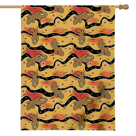 Aboriginal Lizard Pattern Print House Flag