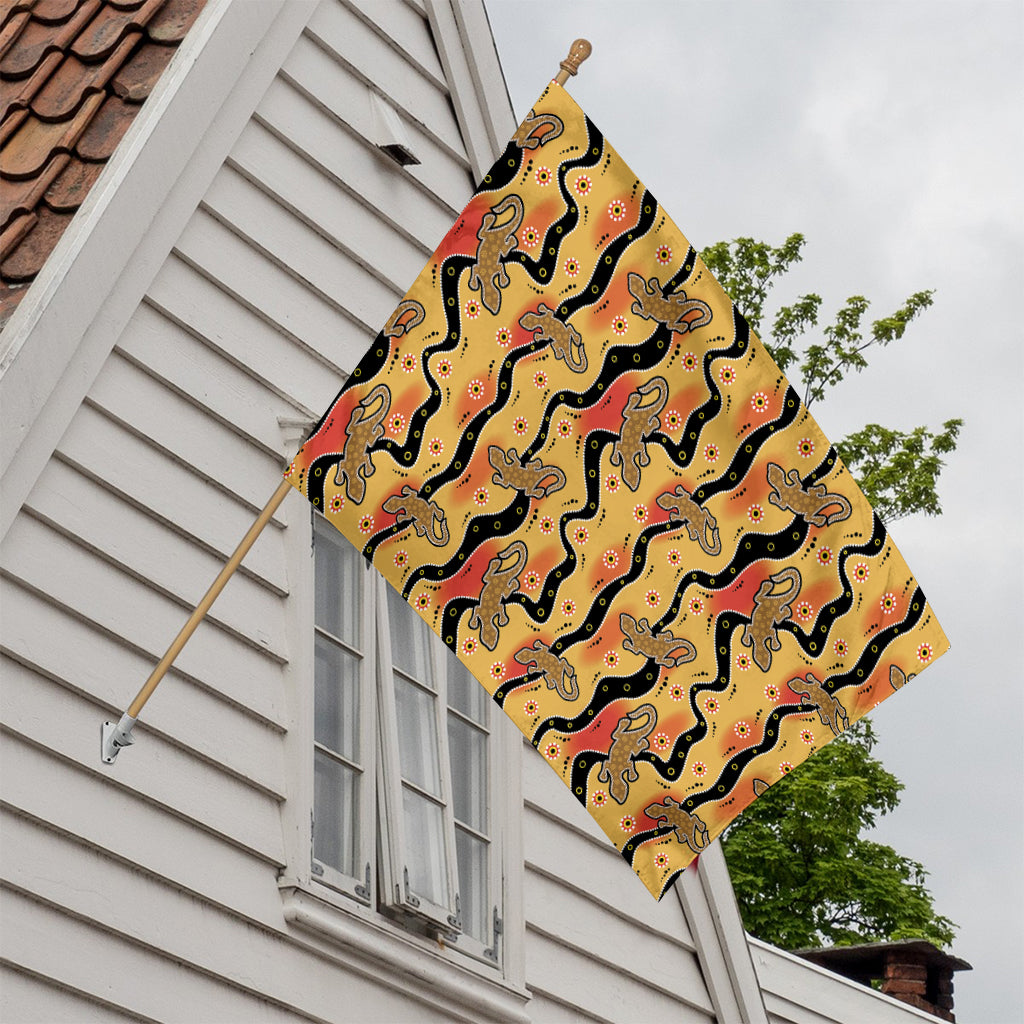 Aboriginal Lizard Pattern Print House Flag