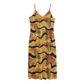 Aboriginal Lizard Pattern Print Jersey Midi Cami Dress