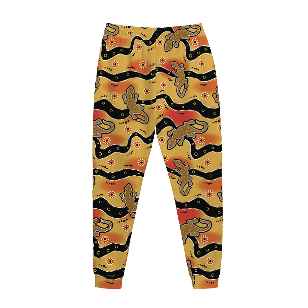 Aboriginal Lizard Pattern Print Jogger Pants