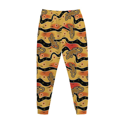 Aboriginal Lizard Pattern Print Jogger Pants