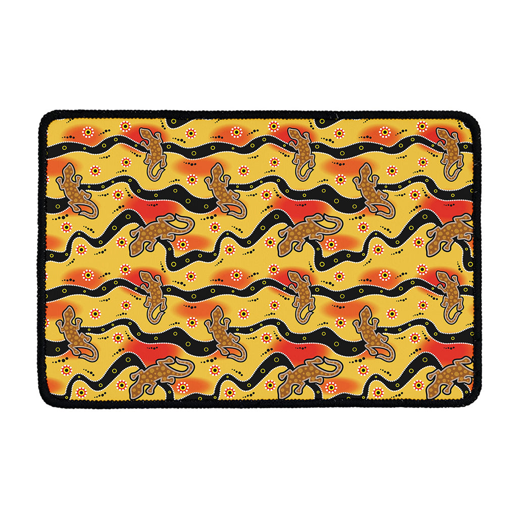 Aboriginal Lizard Pattern Print Kitchen Mat
