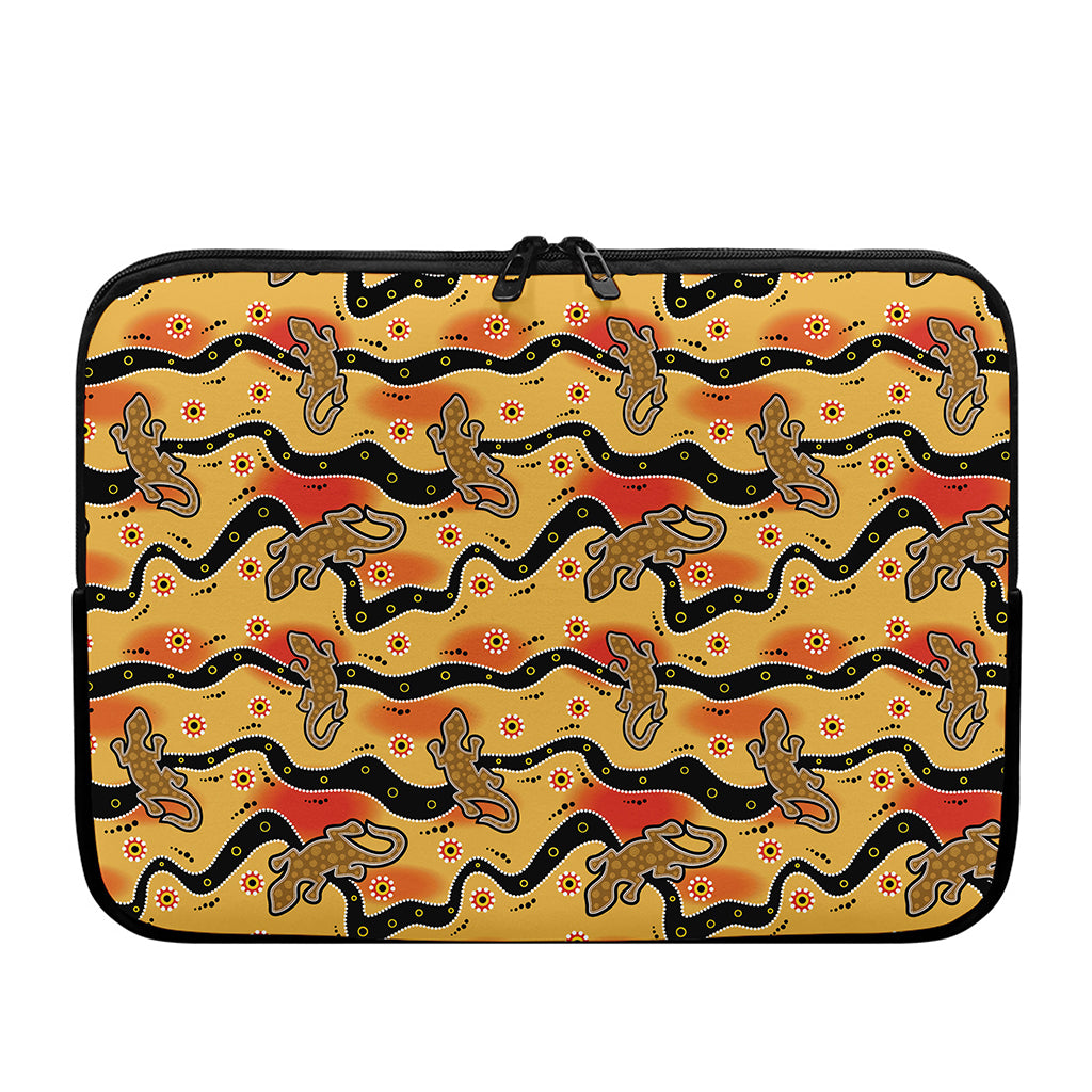 Aboriginal Lizard Pattern Print Laptop Sleeve