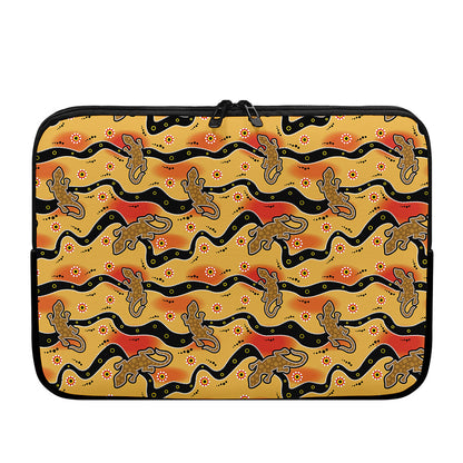 Aboriginal Lizard Pattern Print Laptop Sleeve