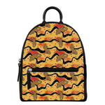 Aboriginal Lizard Pattern Print Leather Backpack