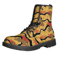 Aboriginal Lizard Pattern Print Lace-Up Boots