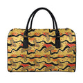 Aboriginal Lizard Pattern Print Leather Duffel Bag