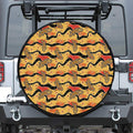Aboriginal Lizard Pattern Print Leather Spare Tire Cover