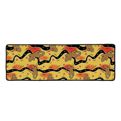 Aboriginal Lizard Pattern Print Long Kitchen Mat