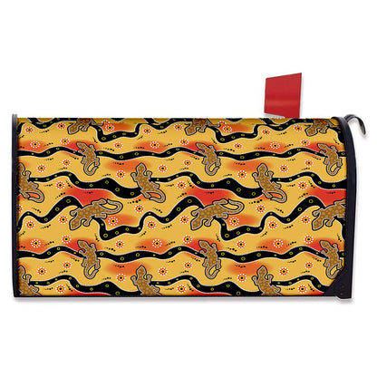 Aboriginal Lizard Pattern Print Mailbox Cover