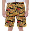 Aboriginal Lizard Pattern Print Men's Beach Shorts