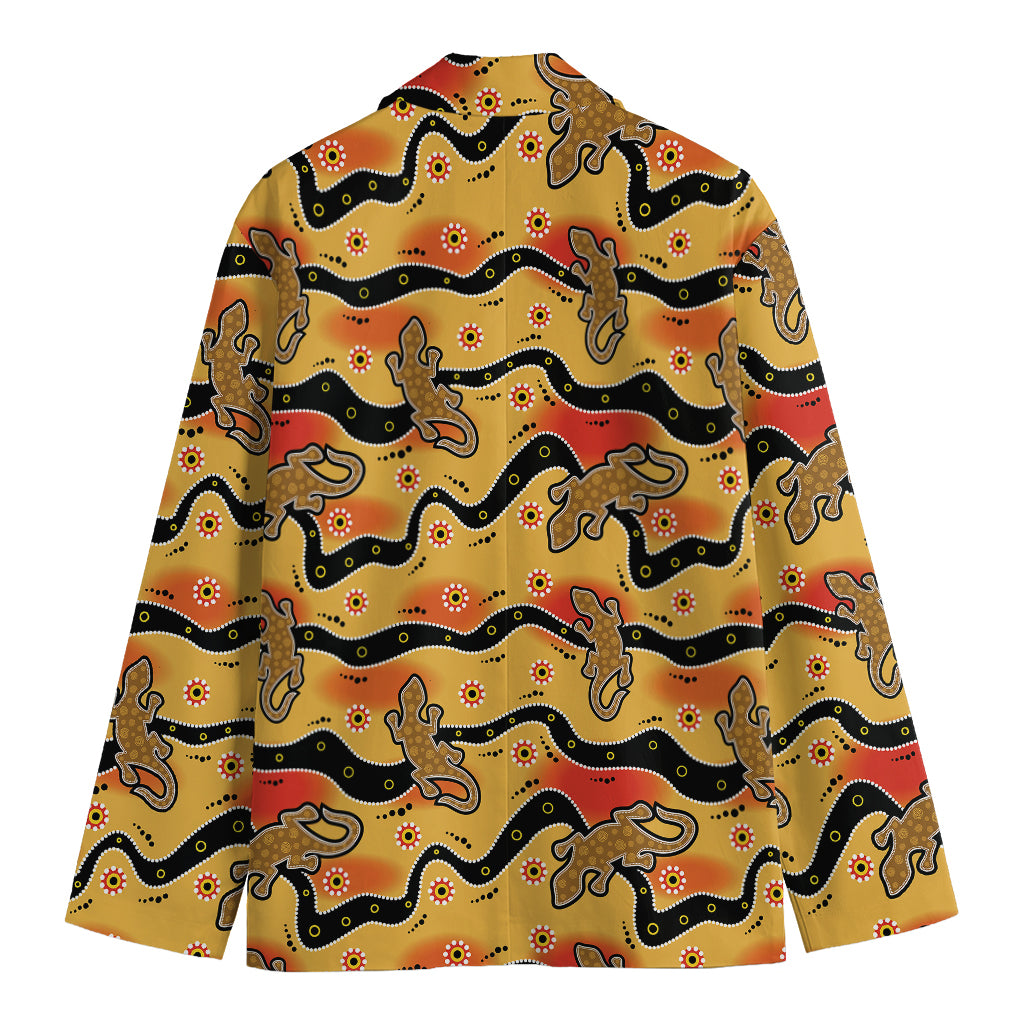 Aboriginal Lizard Pattern Print Men's Blazer