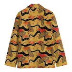 Aboriginal Lizard Pattern Print Men's Blazer