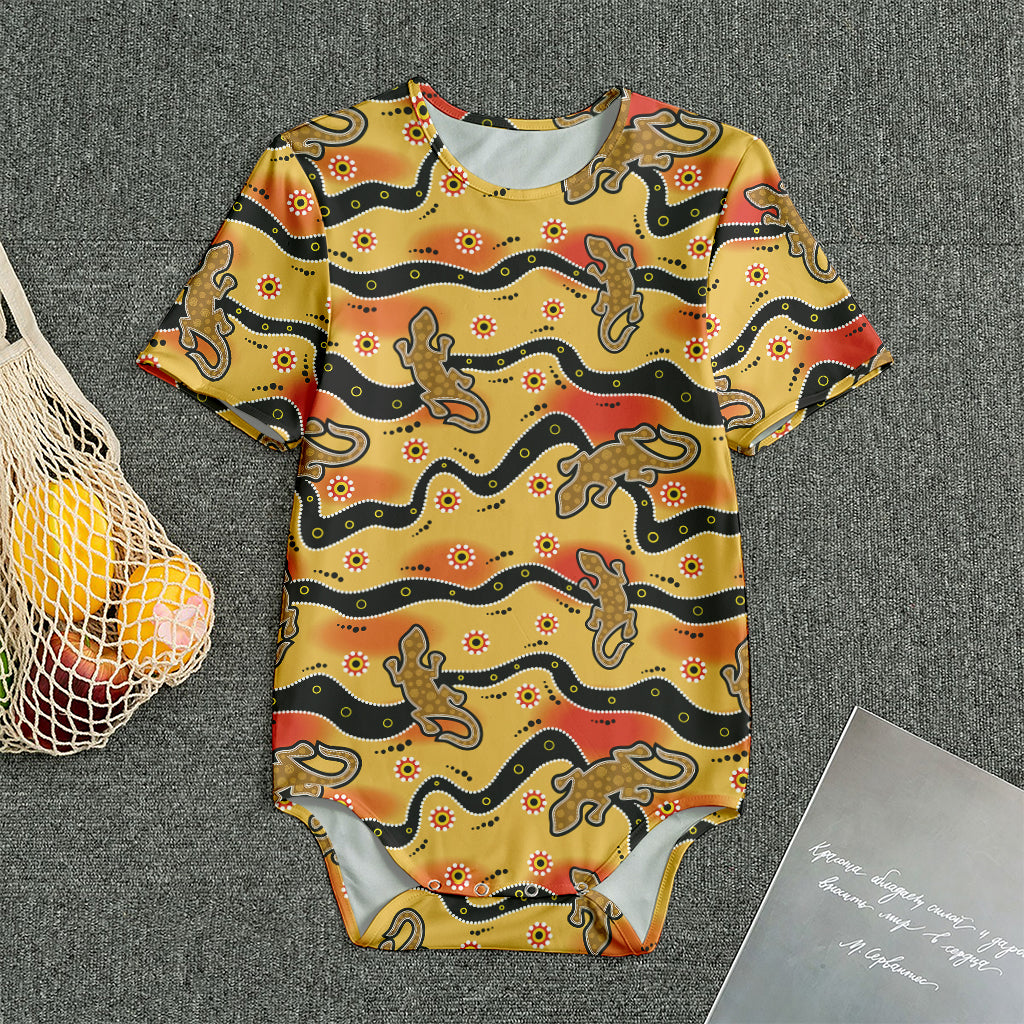 Aboriginal Lizard Pattern Print Men's Bodysuit
