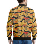 Aboriginal Lizard Pattern Print Men's Bomber Jacket