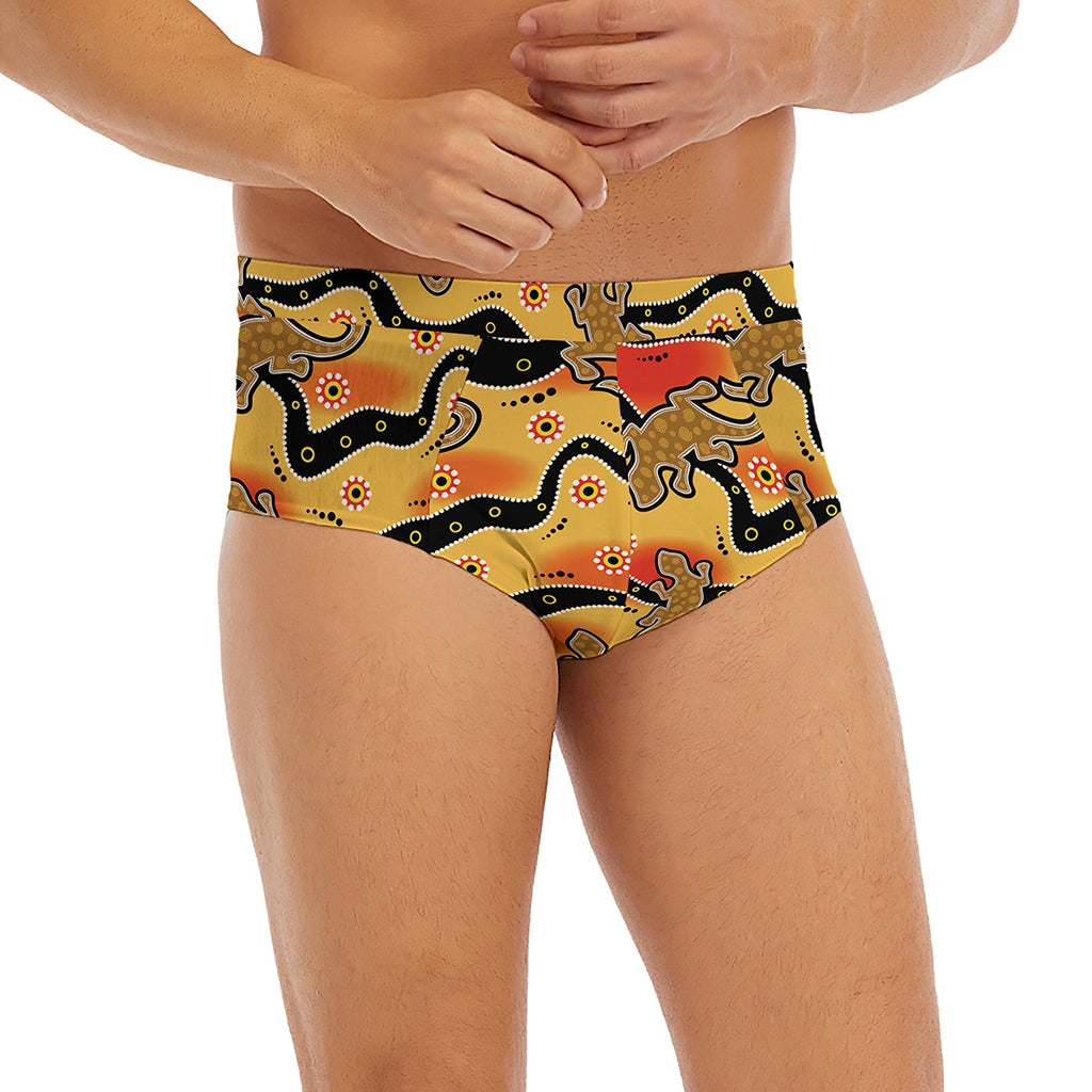 Aboriginal Lizard Pattern Print Men's Briefs