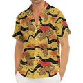 Aboriginal Lizard Pattern Print Men's Deep V-Neck Shirt