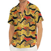 Aboriginal Lizard Pattern Print Men's Deep V-Neck Shirt