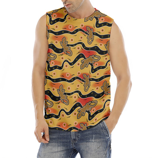 Aboriginal Lizard Pattern Print Men's Fitness Tank Top