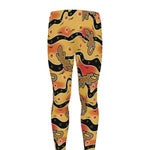 Aboriginal Lizard Pattern Print Men's leggings