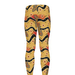 Aboriginal Lizard Pattern Print Men's leggings