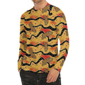 Aboriginal Lizard Pattern Print Men's Long Sleeve Rash Guard