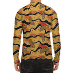 Aboriginal Lizard Pattern Print Men's Long Sleeve Rash Guard