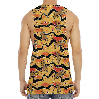Aboriginal Lizard Pattern Print Men's Muscle Tank Top