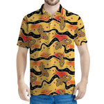 Aboriginal Lizard Pattern Print Men's Polo Shirt