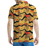 Aboriginal Lizard Pattern Print Men's Polo Shirt