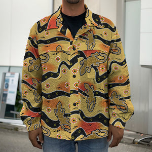 Aboriginal Lizard Pattern Print Men's Shirt Jacket