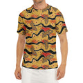 Aboriginal Lizard Pattern Print Men's Short Sleeve Rash Guard