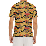 Aboriginal Lizard Pattern Print Men's Short Sleeve Rash Guard