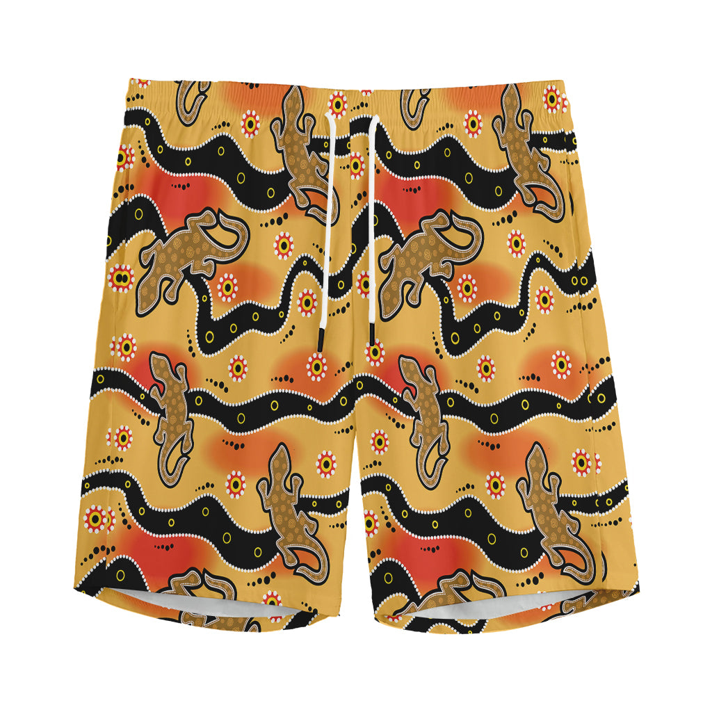 Aboriginal Lizard Pattern Print Men's Sports Shorts