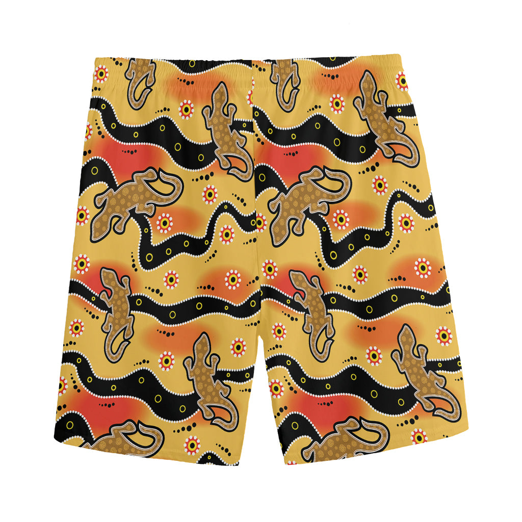 Aboriginal Lizard Pattern Print Men's Sports Shorts