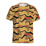 Aboriginal Lizard Pattern Print Men's Sports T-Shirt