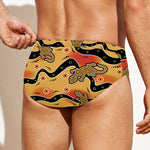 Aboriginal Lizard Pattern Print Men's Swim Briefs