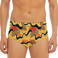 Aboriginal Lizard Pattern Print Men's Triangle Swim Briefs