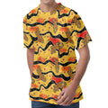 Aboriginal Lizard Pattern Print Men's Velvet T-Shirt