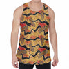 Aboriginal Lizard Pattern Print Men's Velvet Tank Top