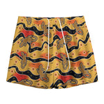 Aboriginal Lizard Pattern Print Mesh Shorts